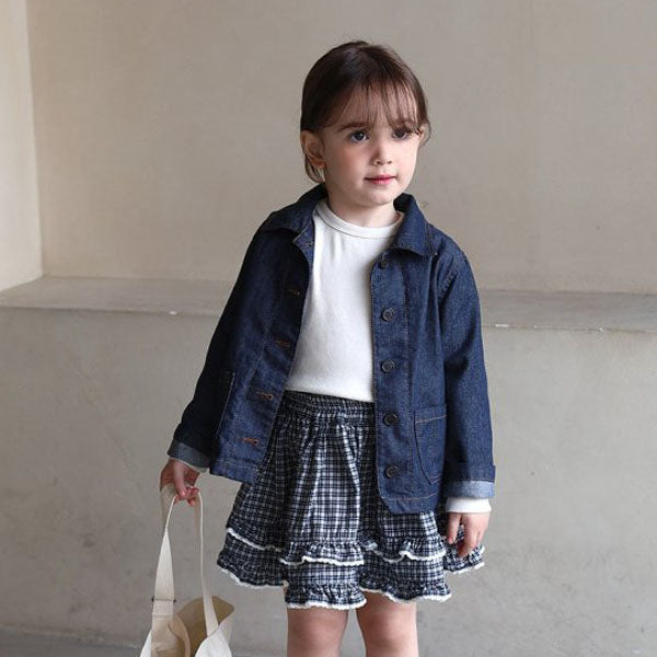 Indigo Work Jacket Korean toddler jacket in deep blue made in Korea