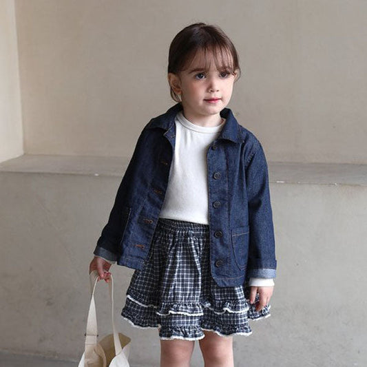 Indigo Work Jacket Korean toddler jacket in deep blue made in Korea