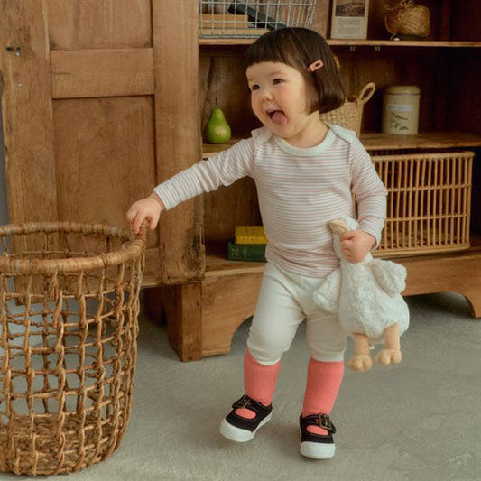 Coco Stripe Loungewear Korean toddler loungewear in black stripe made in Korea