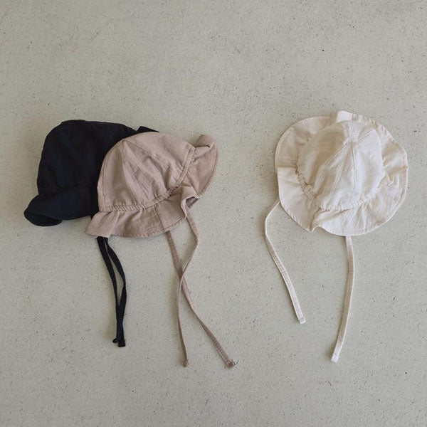 Natural Bucket Hat Korean kids accessory in ivory made in Korea
