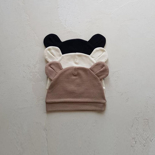 Mini Bear Hat Korean kids accessory in cream made in Korea