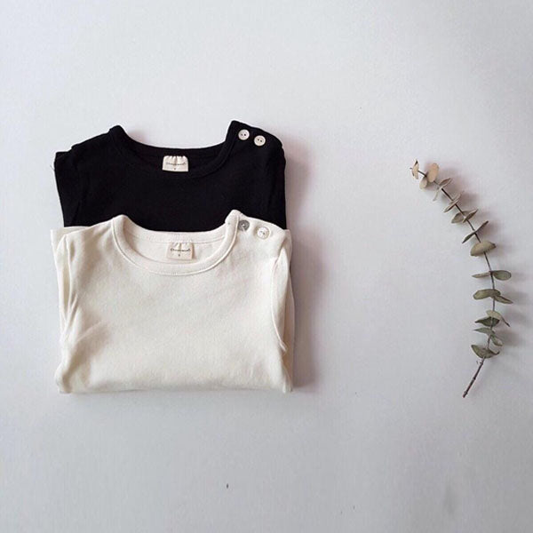 Bebe Basic Tee Korean infant t-shirt in ivory made in Korea