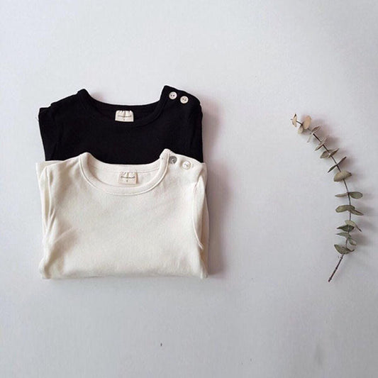 Bebe Basic Tee Korean infant t-shirt in ivory made in Korea