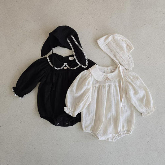 Heart Rabbit Bodysuit Set Korean infant bodysuit in ivory made in Korea
