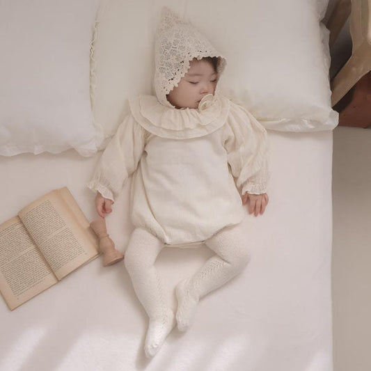 Twist Bodysuit Korean toddler bodysuit in ivory made in Korea