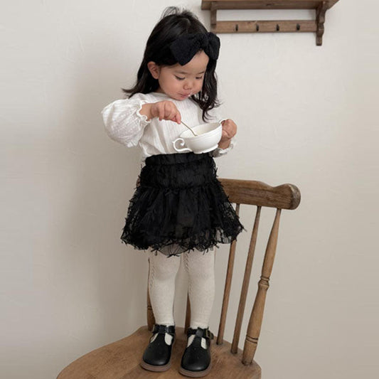 Ribbon Balloon Skirt Korean toddler skirt in beige made in Korea