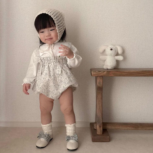 Moss Pot Overall Korean toddler overall in beige made in Korea