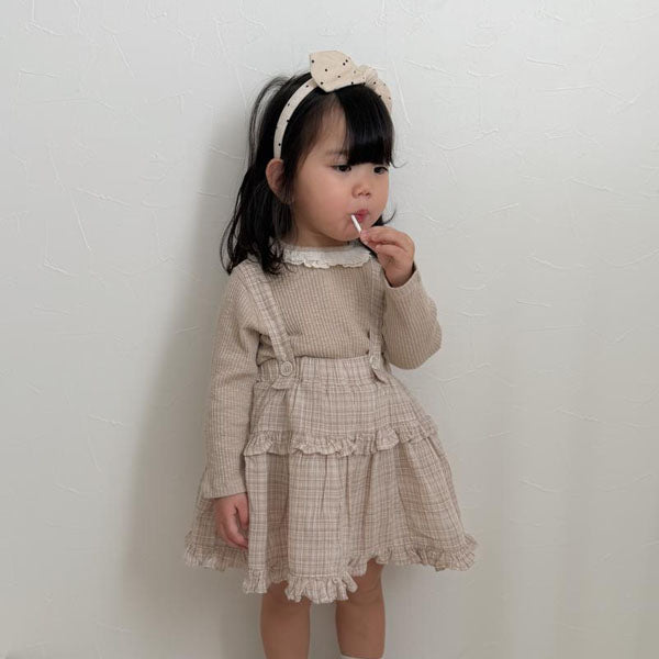 Tutu Collar Tee Korean toddler t-shirt in beige made in Korea