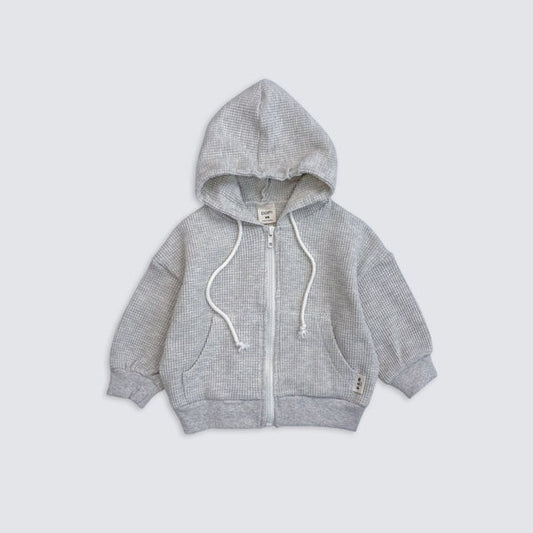 Waffle Hoodie Korean toddler sweater in melange stripe made in Korea