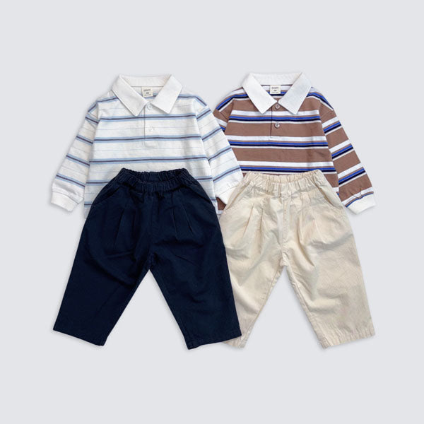 Tuck Pants Korean toddler pants in navy made in Korea