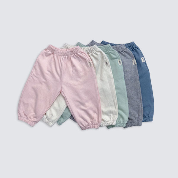 Simple Jogger Pants Korean toddler pants in cream made in Korea