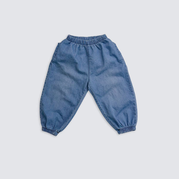 Denim Jogger Pants Korean infant pants in one color made in Korea
