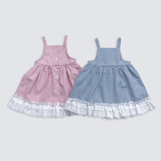 Apron Dress Korean toddler dress in pink made in Korea
