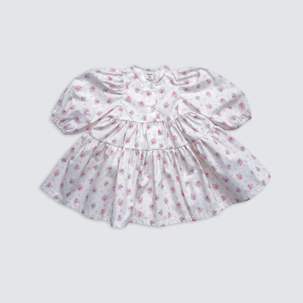 Tiered Dress Korean toddler dress in cream made in Korea
