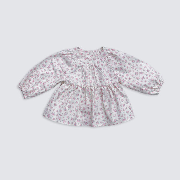 Flower Blouse Korean toddler blouse in cream made in Korea