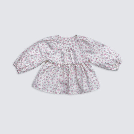 Flower Blouse Korean toddler blouse in cream made in Korea