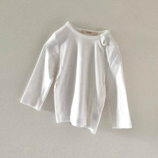 Front Slit Tee Korean kids t-shirt in ivory made in Korea