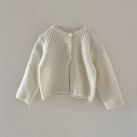 Knit Cardigan Korean infant sweater in ivory made in Korea