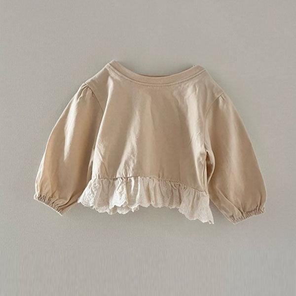 Tiered Tee Korean kids t-shirt in ivory made in Korea