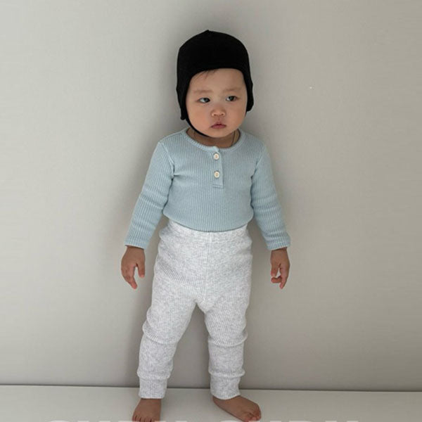 Color Set Korean infant set in sky blue-white melange made in Korea