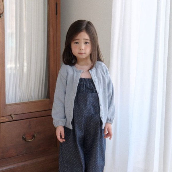 Eyelet Cardigan Korean toddler sweater in beige made in Korea