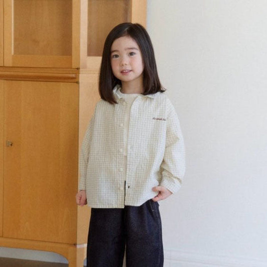 Cracker Shirt Korean toddler shirt in beige made in Korea