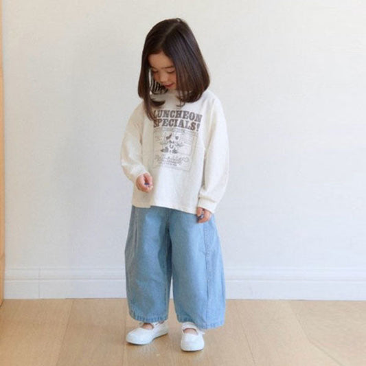 Curve Jeans Korean toddler pants in light denim made in Korea
