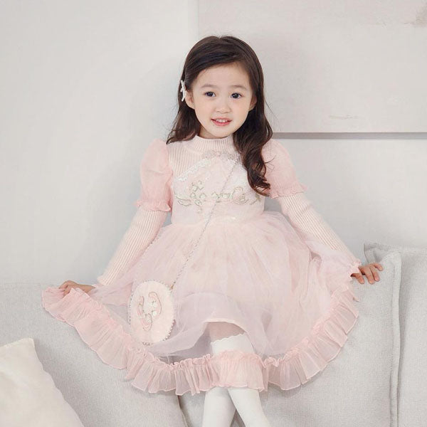 Pearl Bag Set Korean toddler set in pink made in Korea