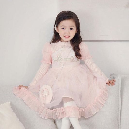 Pearl Bag Set Korean toddler set in pink made in Korea