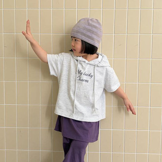 Charming Hoodie Korean juniors sweater in white melange made in Korea