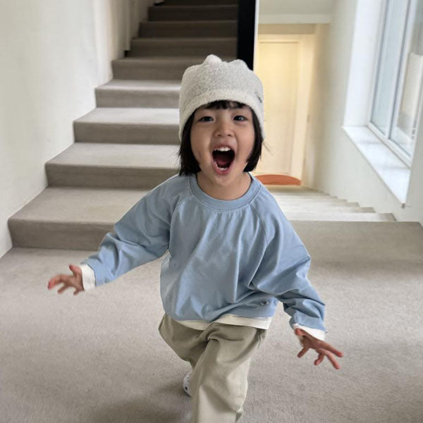 Raglan Layered Tee Korean juniors t-shirt in sky blue made in Korea
