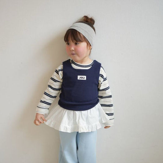 Jolly Layer Top Korean toddler tops in navy made in Korea