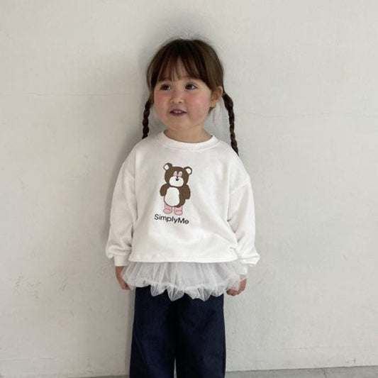 Simply Me Bear Sweat Tee Korean toddler t-shirt in sky blue made in Korea