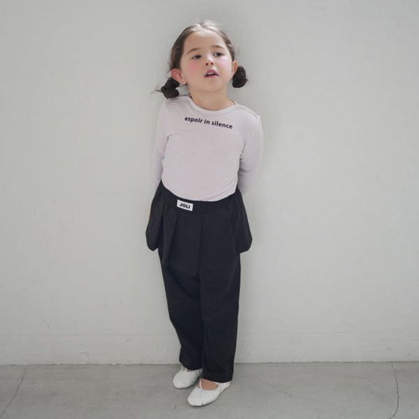 Pleated Set-Up Pants Korean toddler pants in black made in Korea