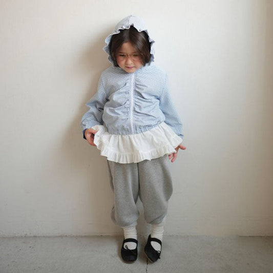 Layer Ruffle Pants Korean toddler pants in sky blue made in Korea