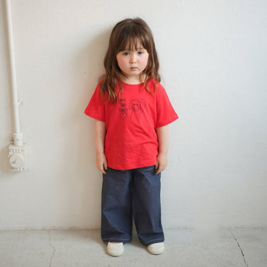 Ribbon Pocket Denim Pants Korean toddler pants in navy made in Korea