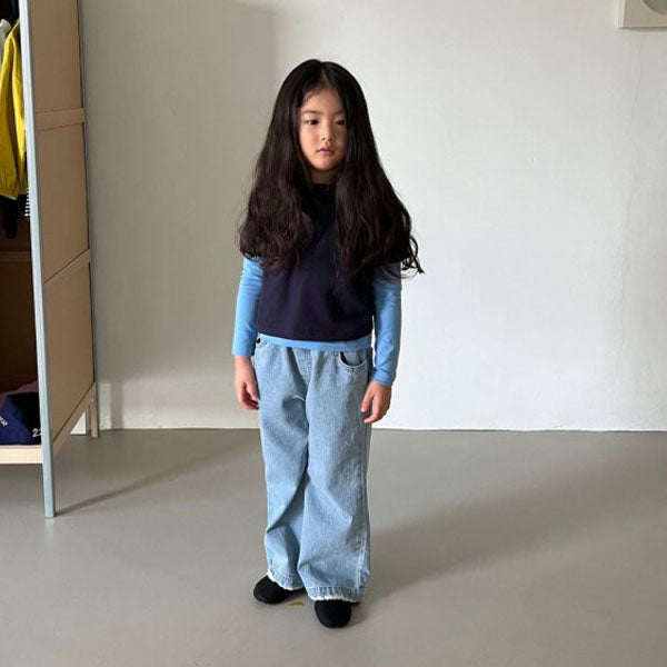 Terry Bootcut Pants Korean juniors pants in light denim made in Korea