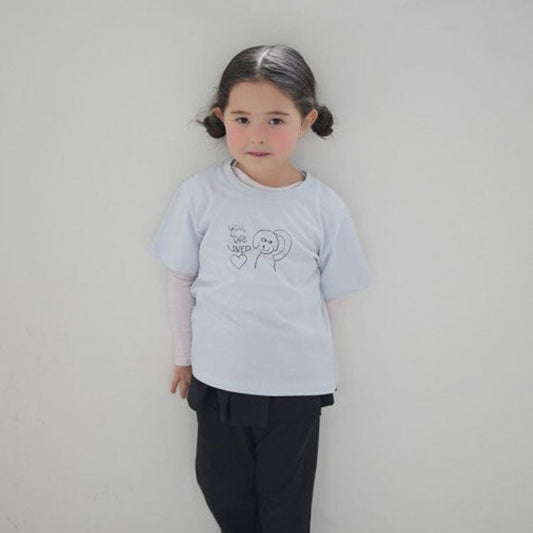 Loved Puppy Tee Korean toddler t-shirt in sky blue made in Korea