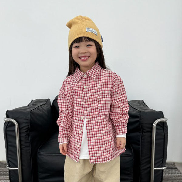 Spring Shirt Korean toddler shirt in red made in Korea