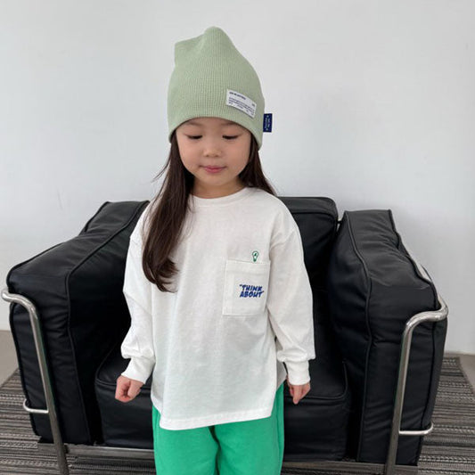 Think T-Shirt Korean toddler t-shirt in ivory made in Korea