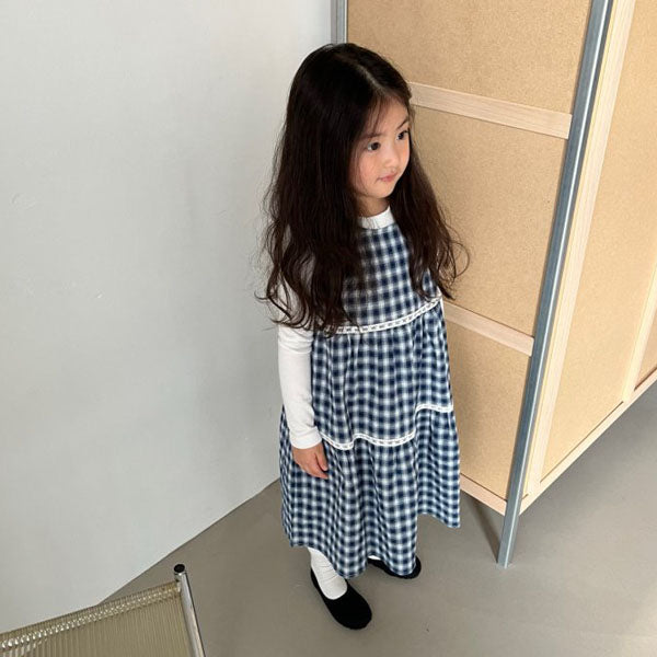 Disney Check Dress Korean juniors dress in check made in Korea