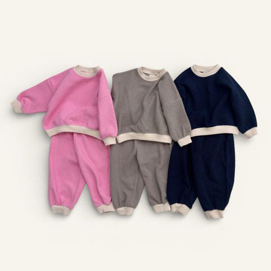 Day Top & Bottom Set Korean toddler set in light khaki made in Korea