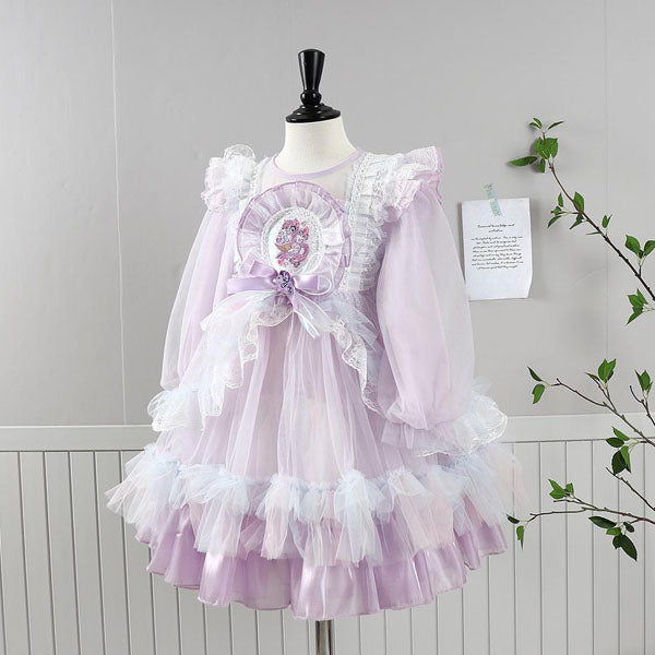 Purple Unicorn Dress Korean toddler dress in purple made in Korea