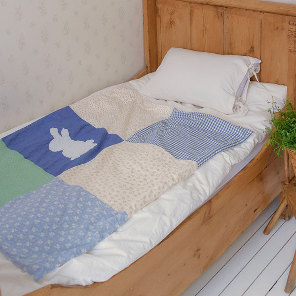Rabbit Patchwork Blanket Korean kids blanket in multi made in Korea