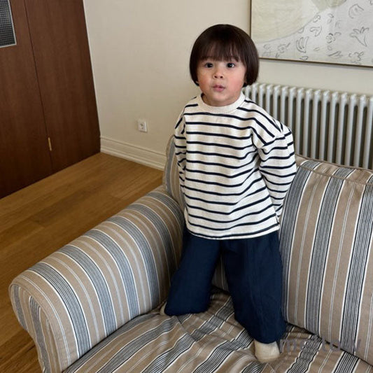 Double Layer Ankle Length Pants Korean toddler pants in navy made in Korea