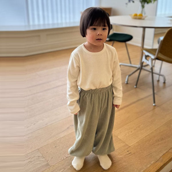 Terry Jogger Pants Korean toddler pants in beige made in Korea