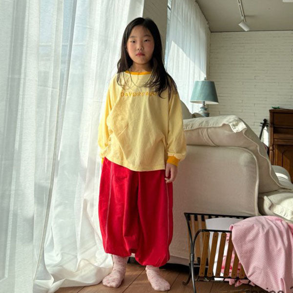 Two And D Jogger Korean toddler pants in red made in Korea