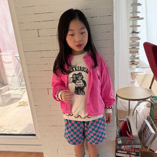 Italian Cardigan Korean infant sweater in orange made in Korea