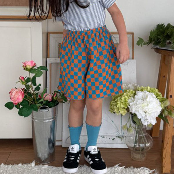Checkered Shorts Korean toddler shorts in pink made in Korea
