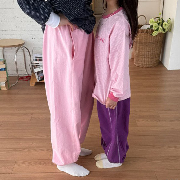 Adult Two And D Jogger Korean kids pants in heather made in Korea